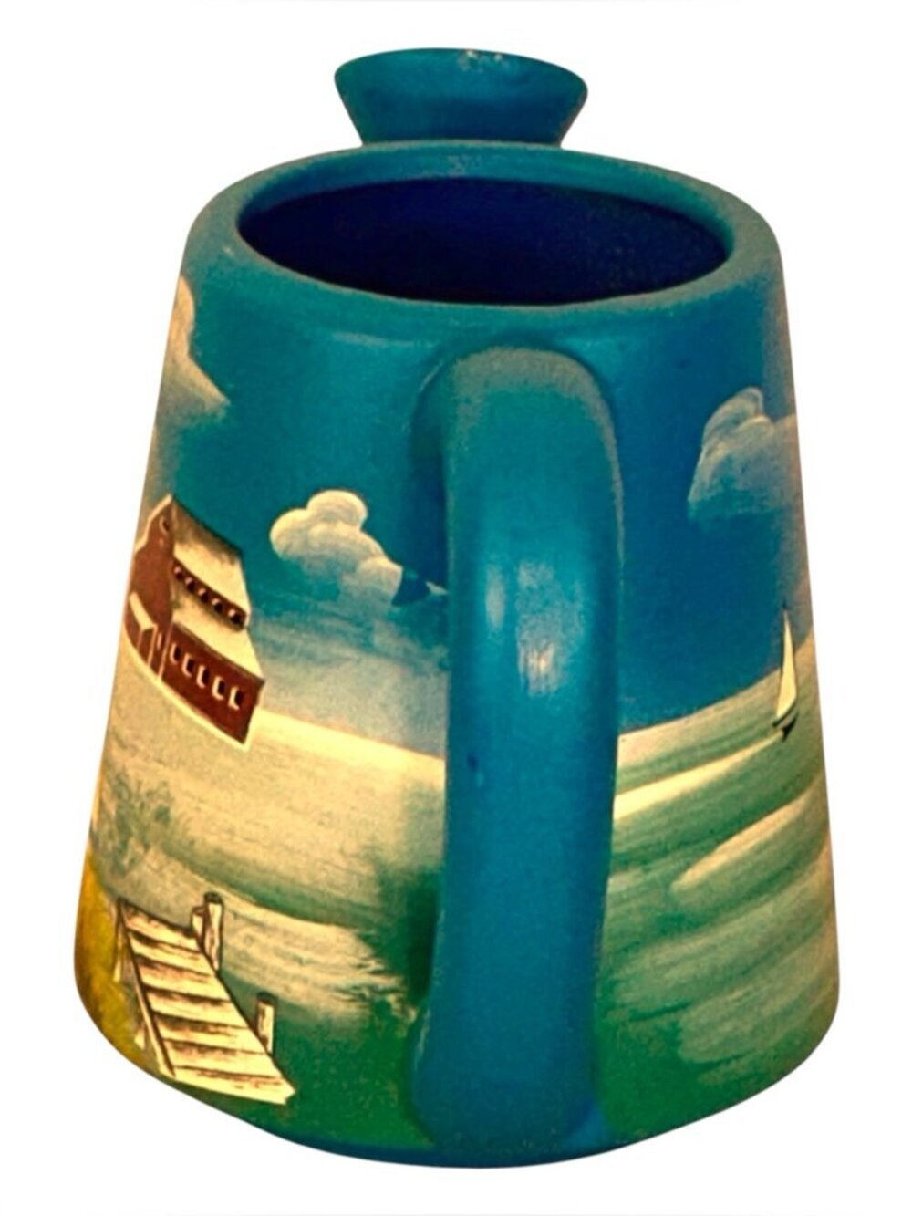 Vintage Nautical Watering Can Ceramic Coastal Decor Collectible by Primark Blue - Picture 6 of 12